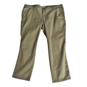 Carhartt Pants Women Size 26W Cargo Carpenter Khaki Loose Fit Rugged Flex Canvas